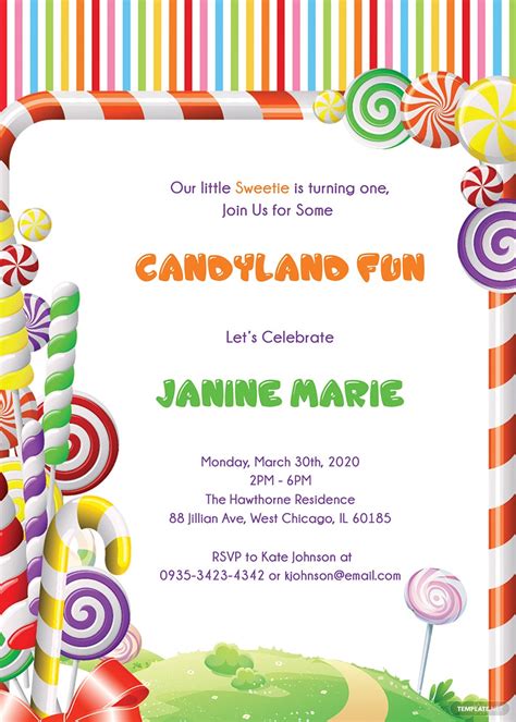 Candy Land Invitation Template